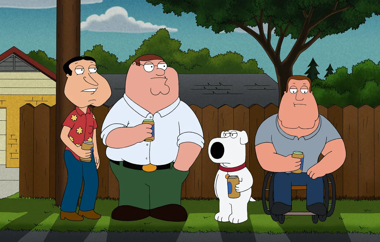 Photo wallpaper Family guy, Family Guy, Peter, Joe, Joe, Glenn, Peter Griffin, Brian Griffin