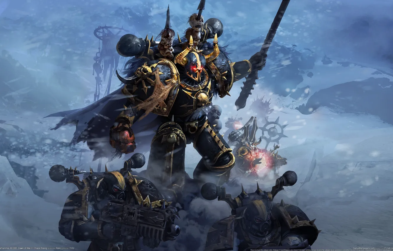 Photo wallpaper magic, Chaos, MAG, skull, Warhammer, 40000, commander, bolter