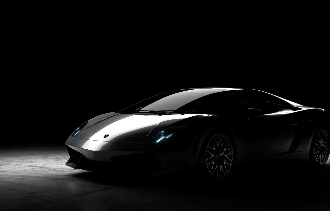 Photo wallpaper auto, Lamborghini, cars, Gallardo, black background, cars, auto wallpapers, car Wallpaper