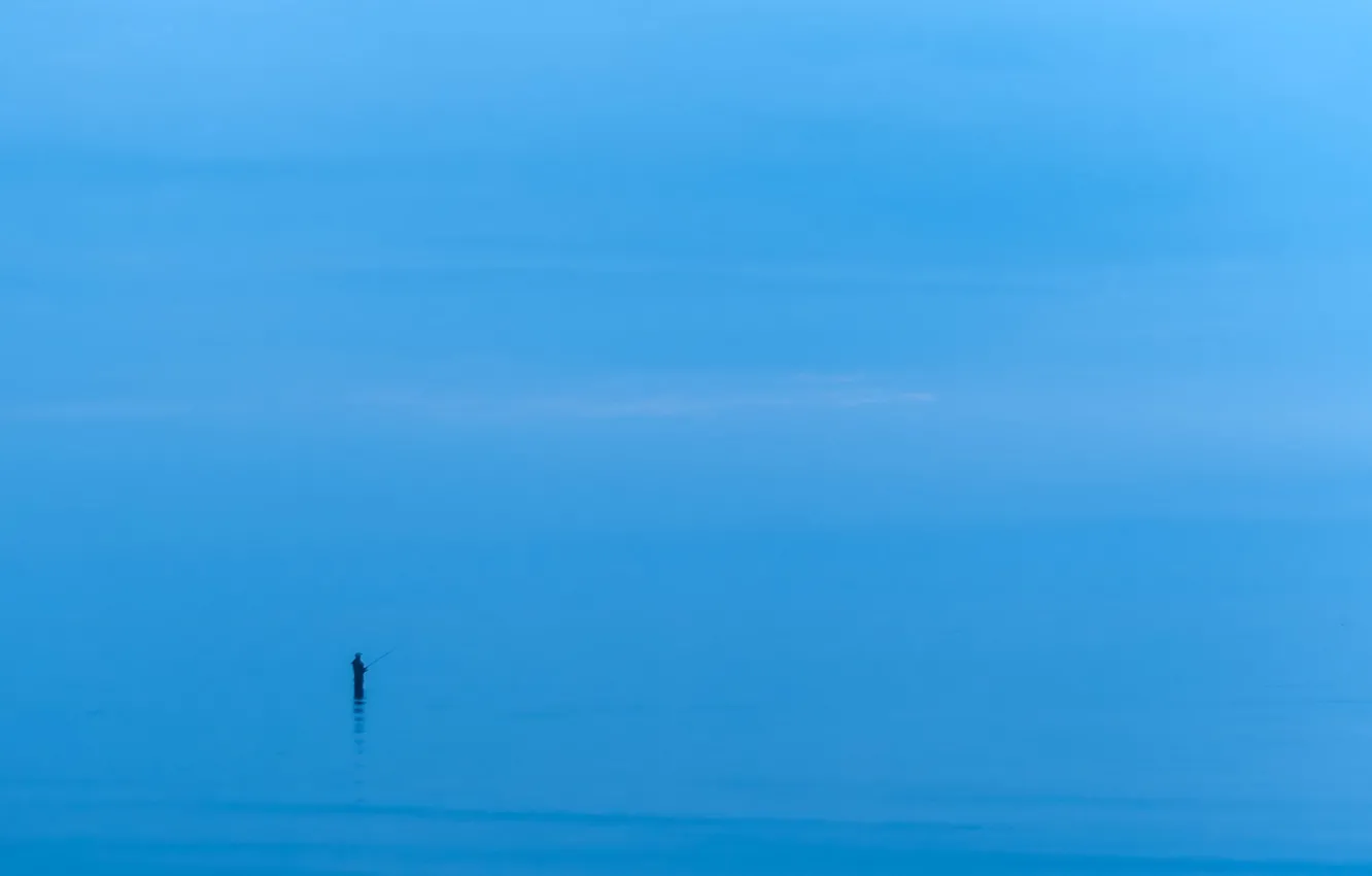 Photo wallpaper sea, people, minimalism