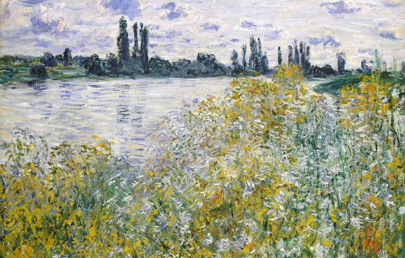 Photo wallpaper landscape, picture, Claude Monet, Island of Flowers on the Seine near Vetea