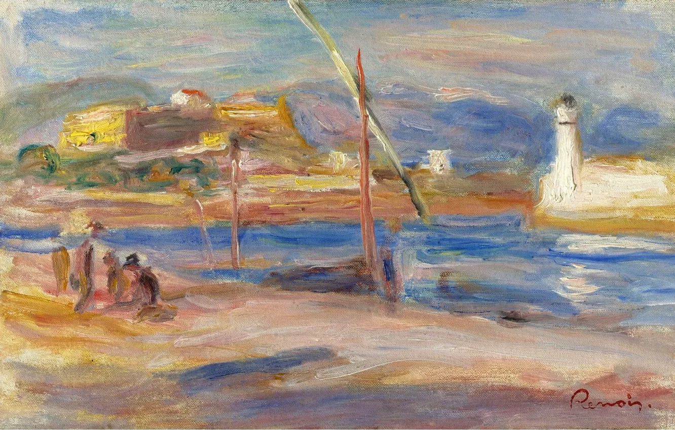 Photo wallpaper landscape, picture, 1916, Pierre Auguste Renoir, Pierre Auguste Renoir, Fort Carré. Antibes