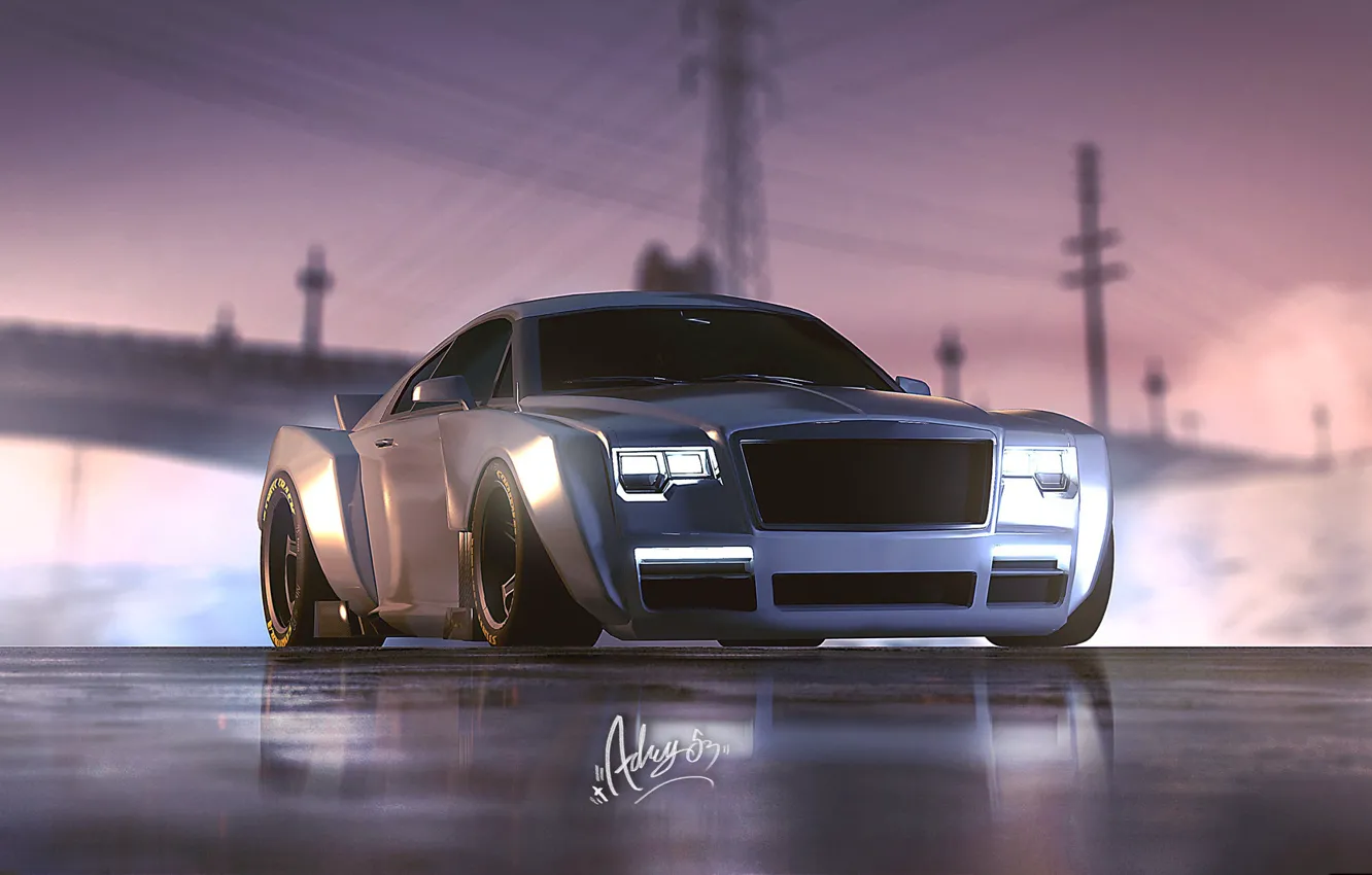 Photo wallpaper car, machine, rendering, art, art, Silver, GTA V, gta 5