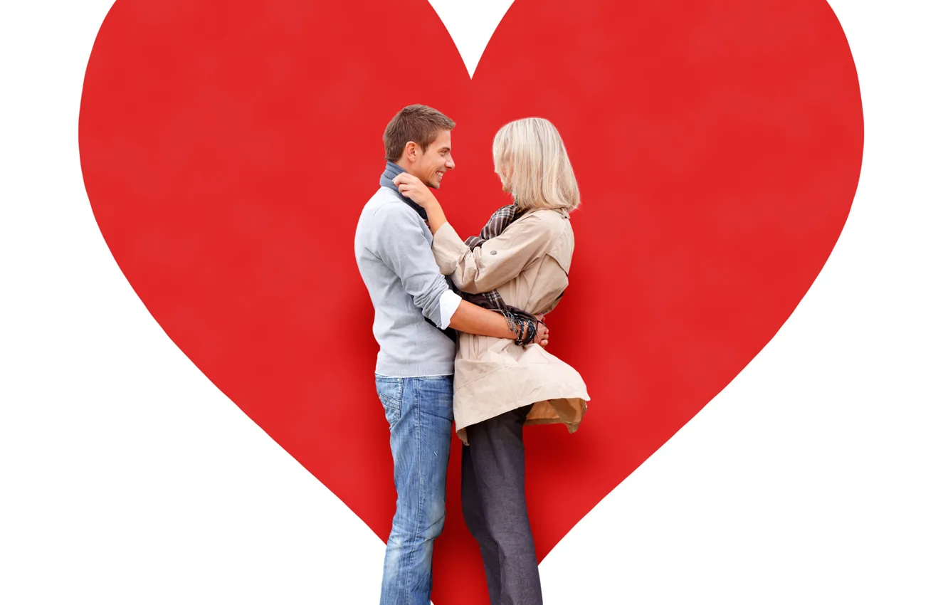 Photo wallpaper girl, love, joy, smile, holiday, heart, feelings, hugs