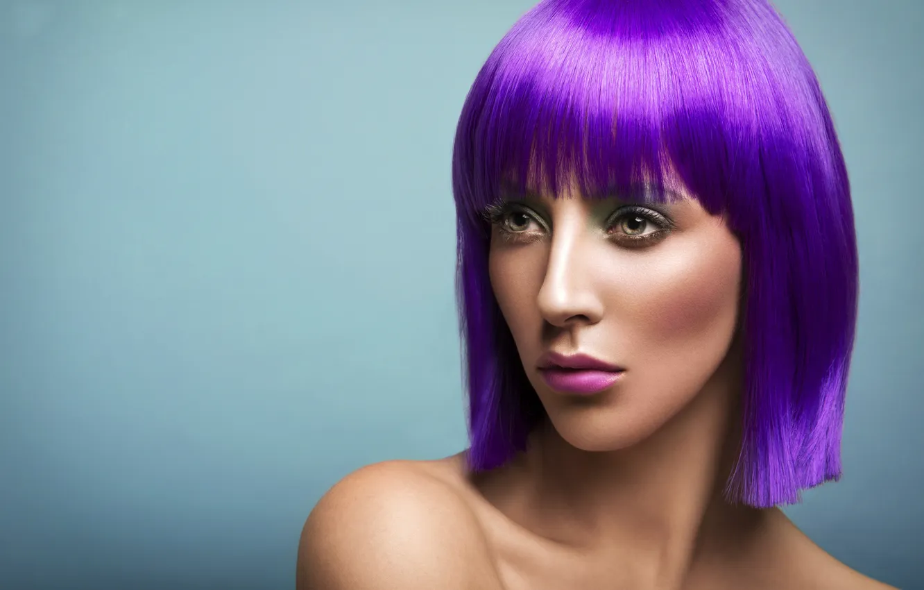 Photo wallpaper girl, wig, lilac, Cara R