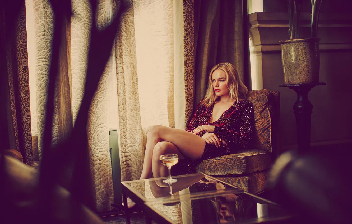 Photo wallpaper room, glass, makeup, dress, actress, window, hairstyle, blonde