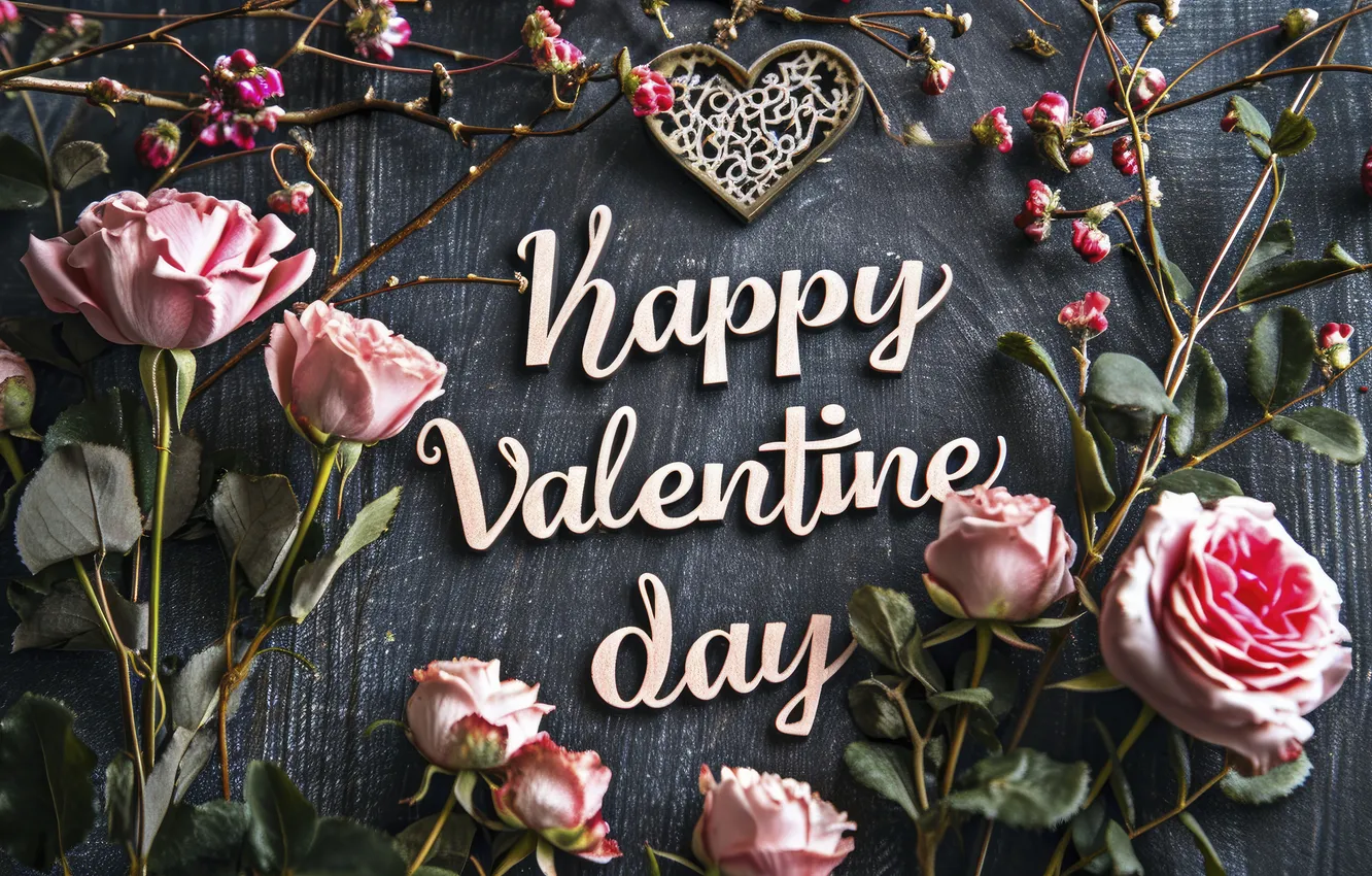 Photo wallpaper love, flowers, gift, romance, heart, roses, bouquet, love