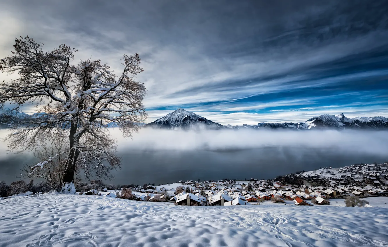 Photo wallpaper winter, Bern, Swiss Alps
