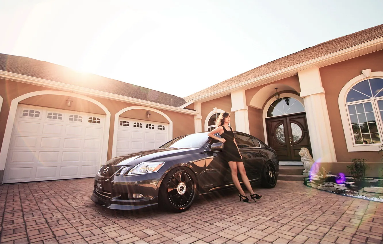 Photo wallpaper rays, home, Lexus, girl, Lexus, sun