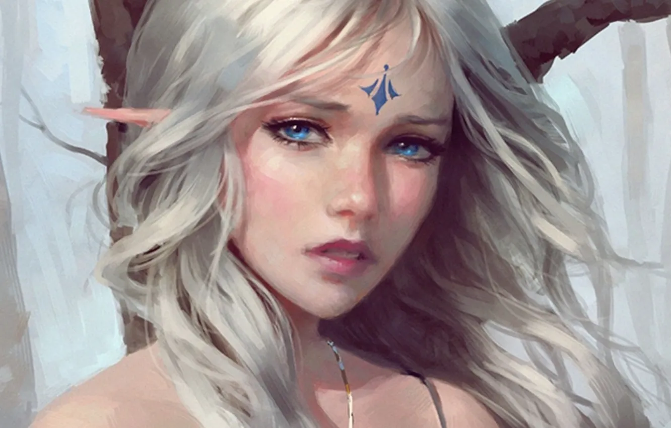 Photo wallpaper girl, fantasy, elf, art