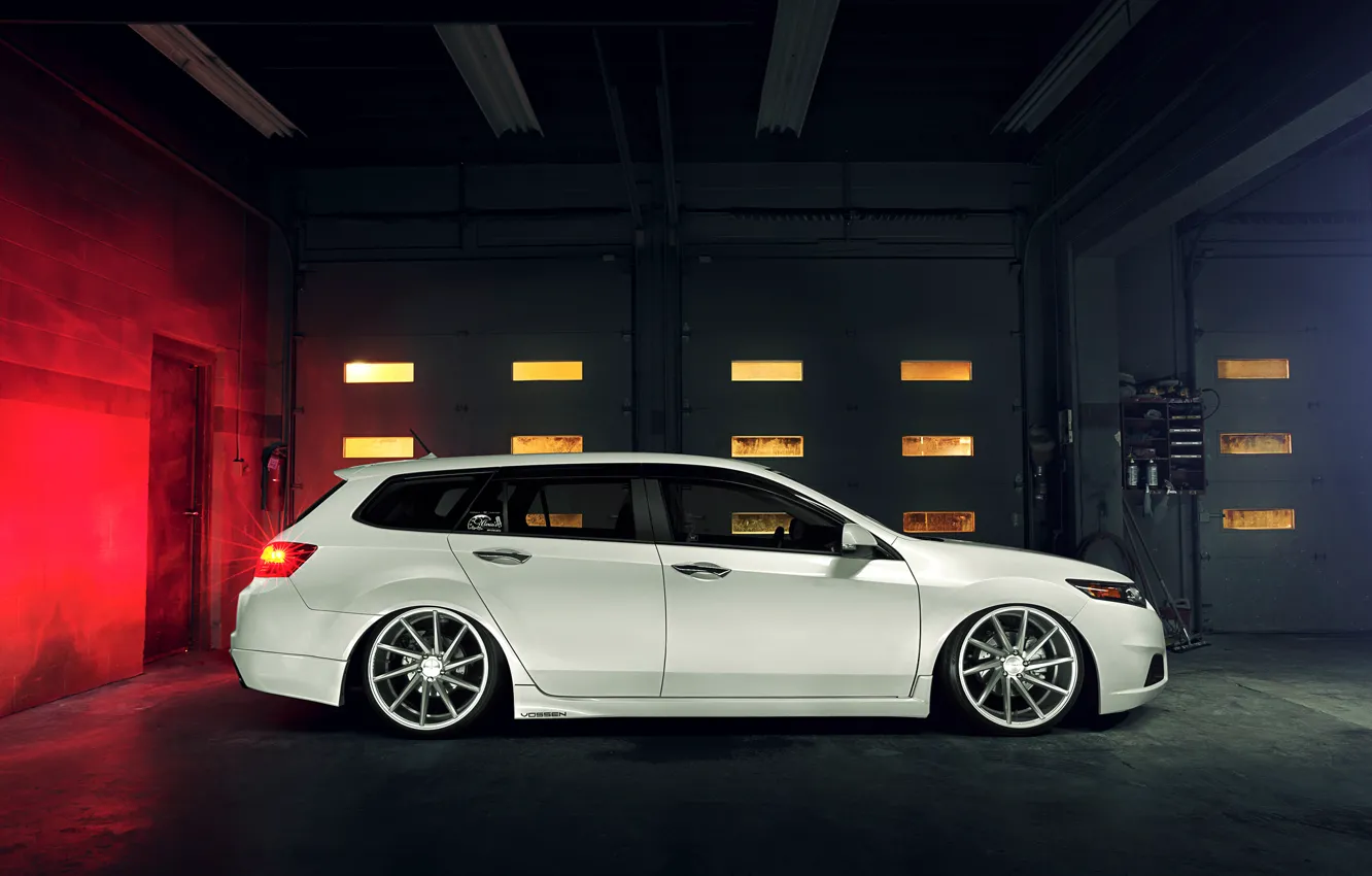 Photo wallpaper tuning, profile, white, white, Honda, Honda, vossen, Acura