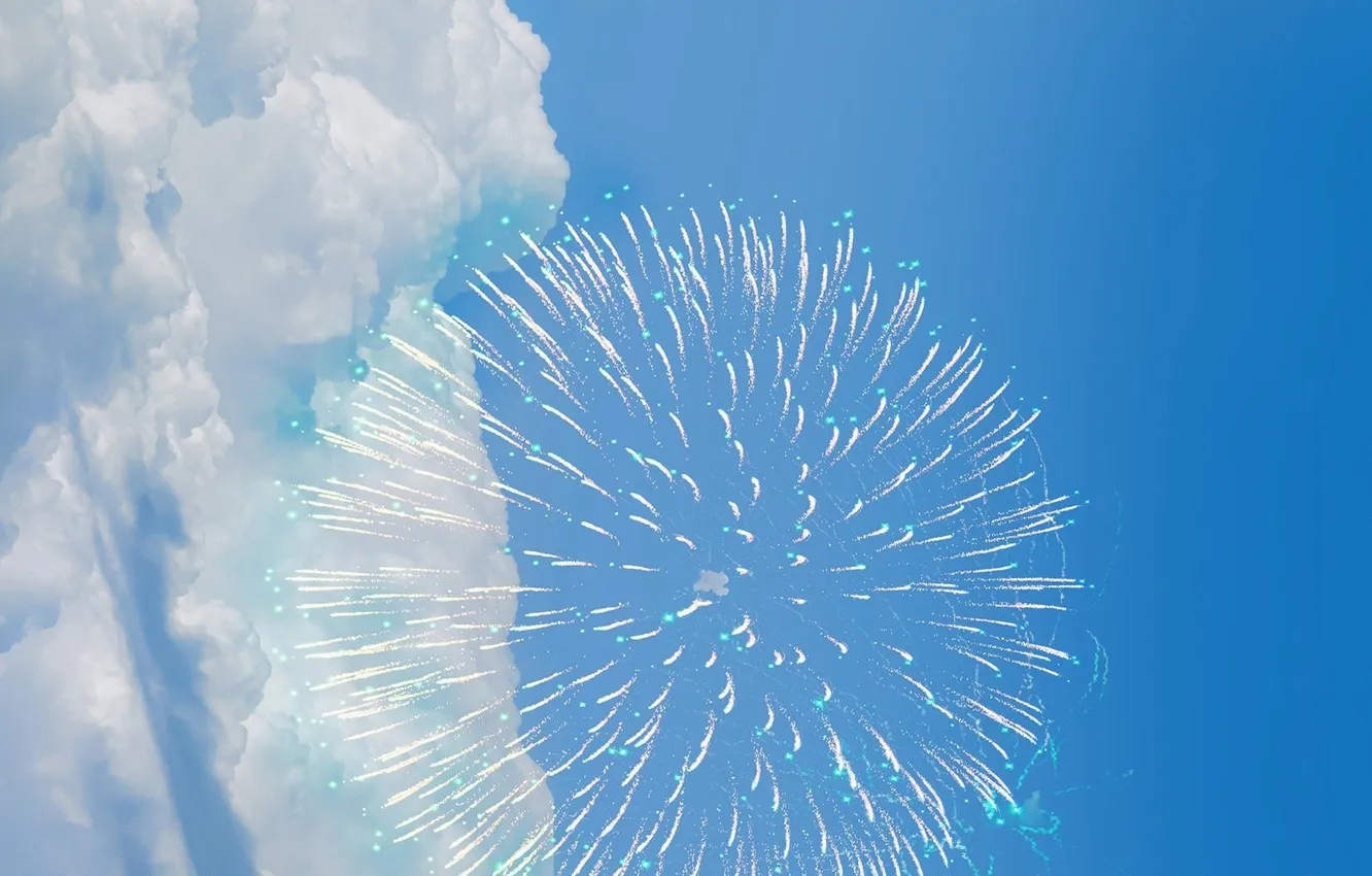 Photo wallpaper the sky, clouds, salute