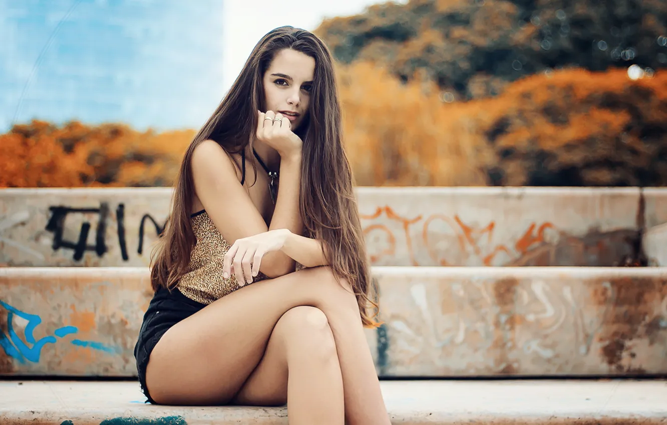 Photo wallpaper look, girl, portrait