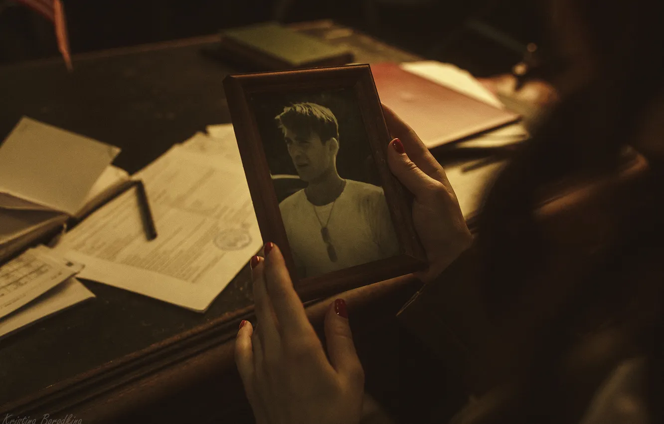 Photo wallpaper memories, paper, handle, photos, Catherine Semadeni, Kristina Borodkina