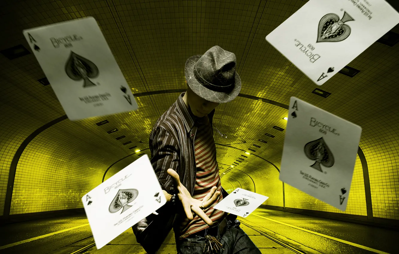 Photo wallpaper Men, Hat, Ace of Spades, Illusionist