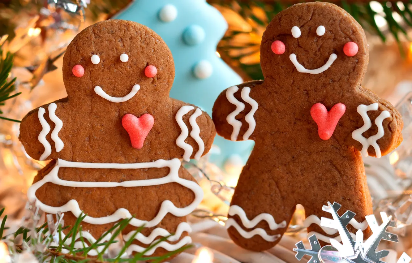 Photo wallpaper winter, holiday, new year, food, men, cookies, Christmas, sweets