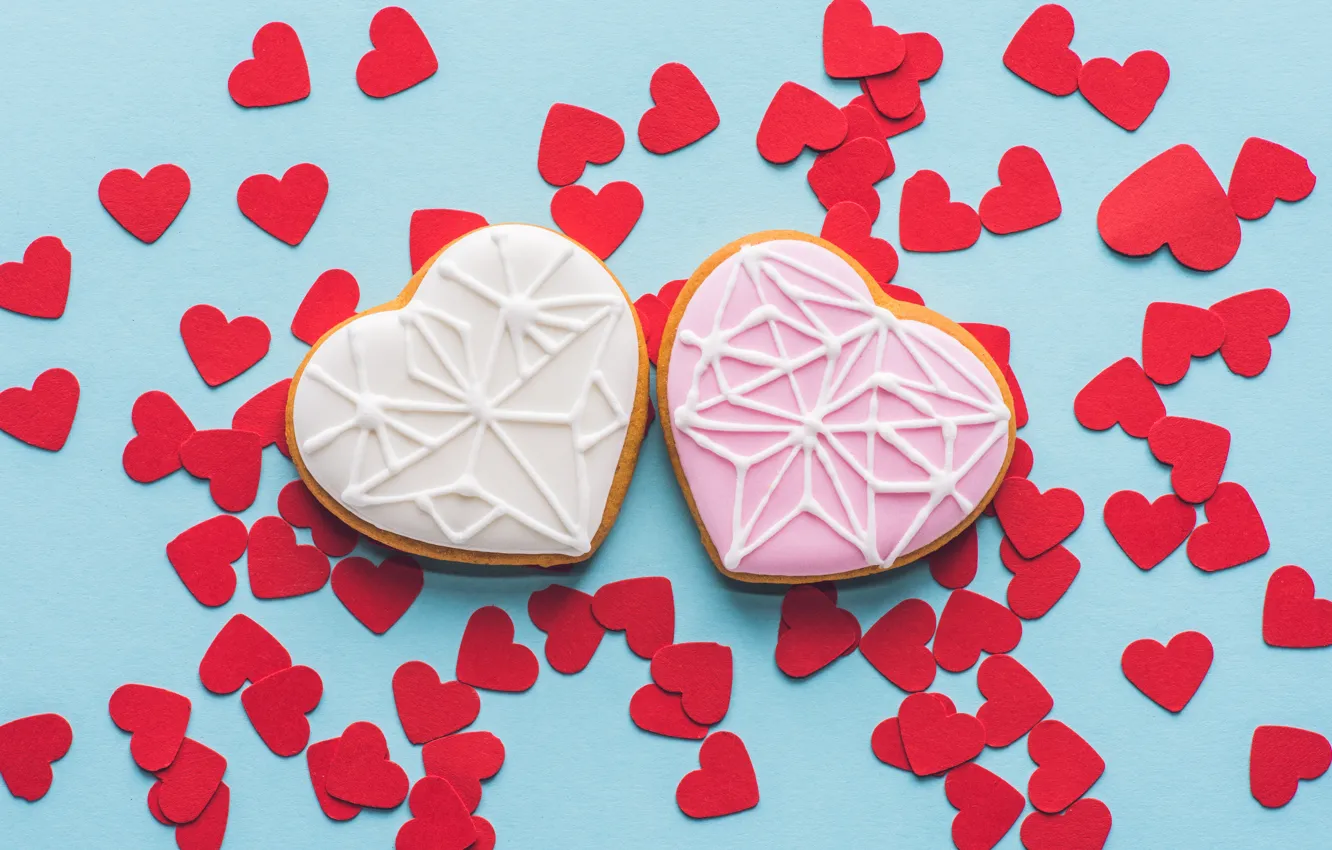 Photo wallpaper cookies, hearts, cakes