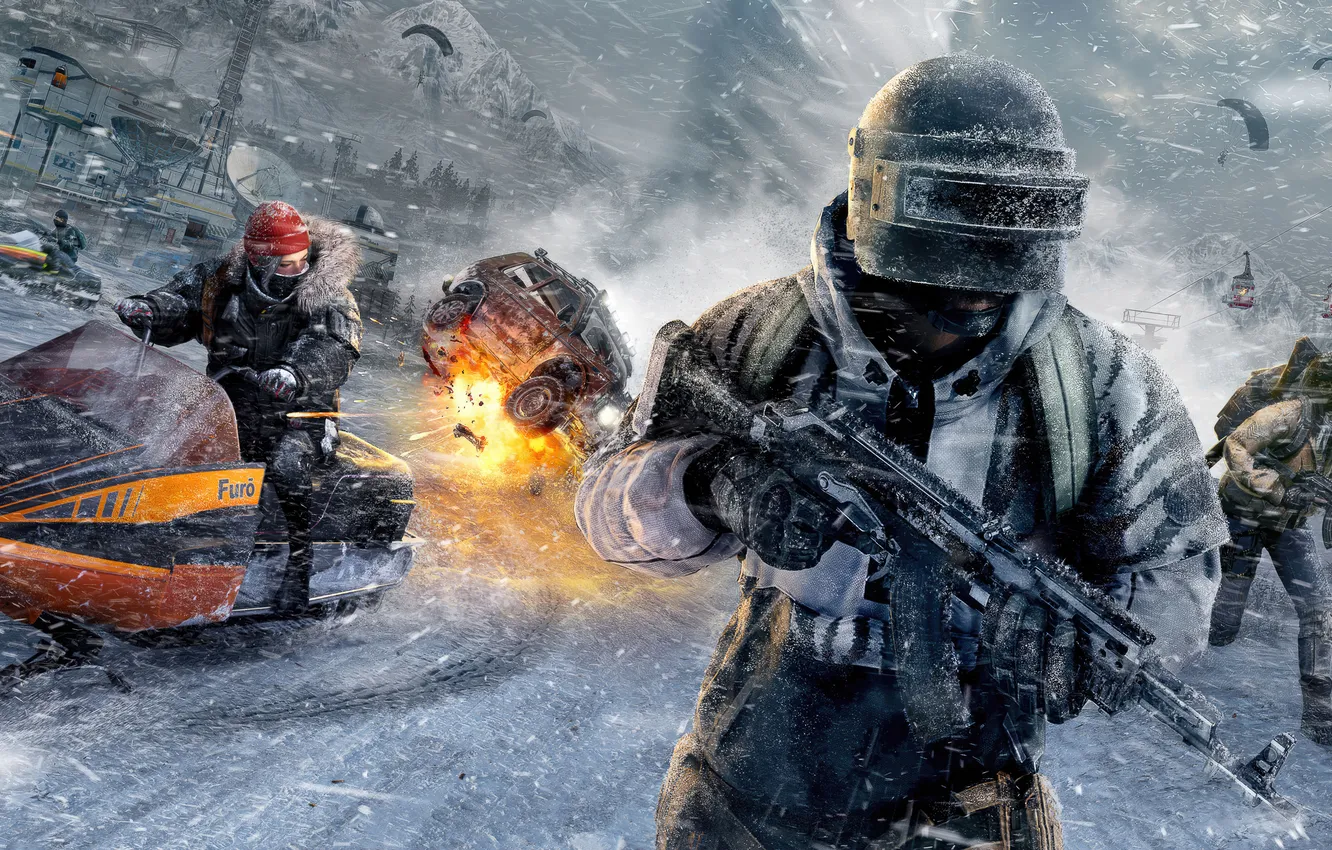 Photo wallpaper battlefield, gun, ice, weapon, snow, battle, cool, rifle