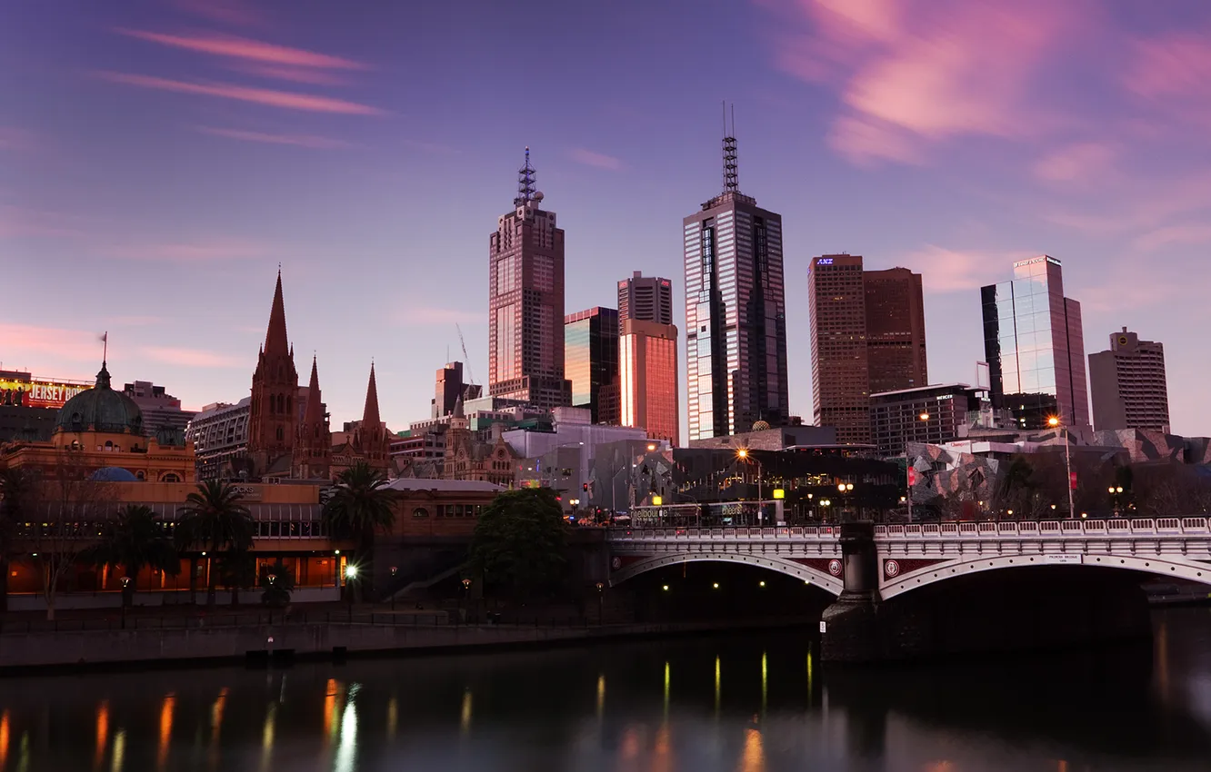 Photo wallpaper sunset, Australia, Melbourne
