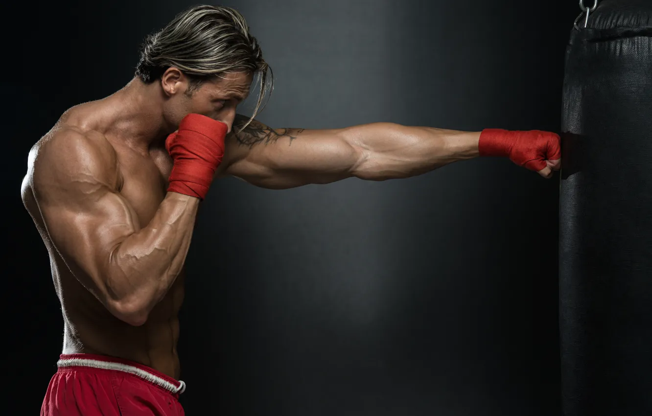 Photo wallpaper punch, boxing, workout