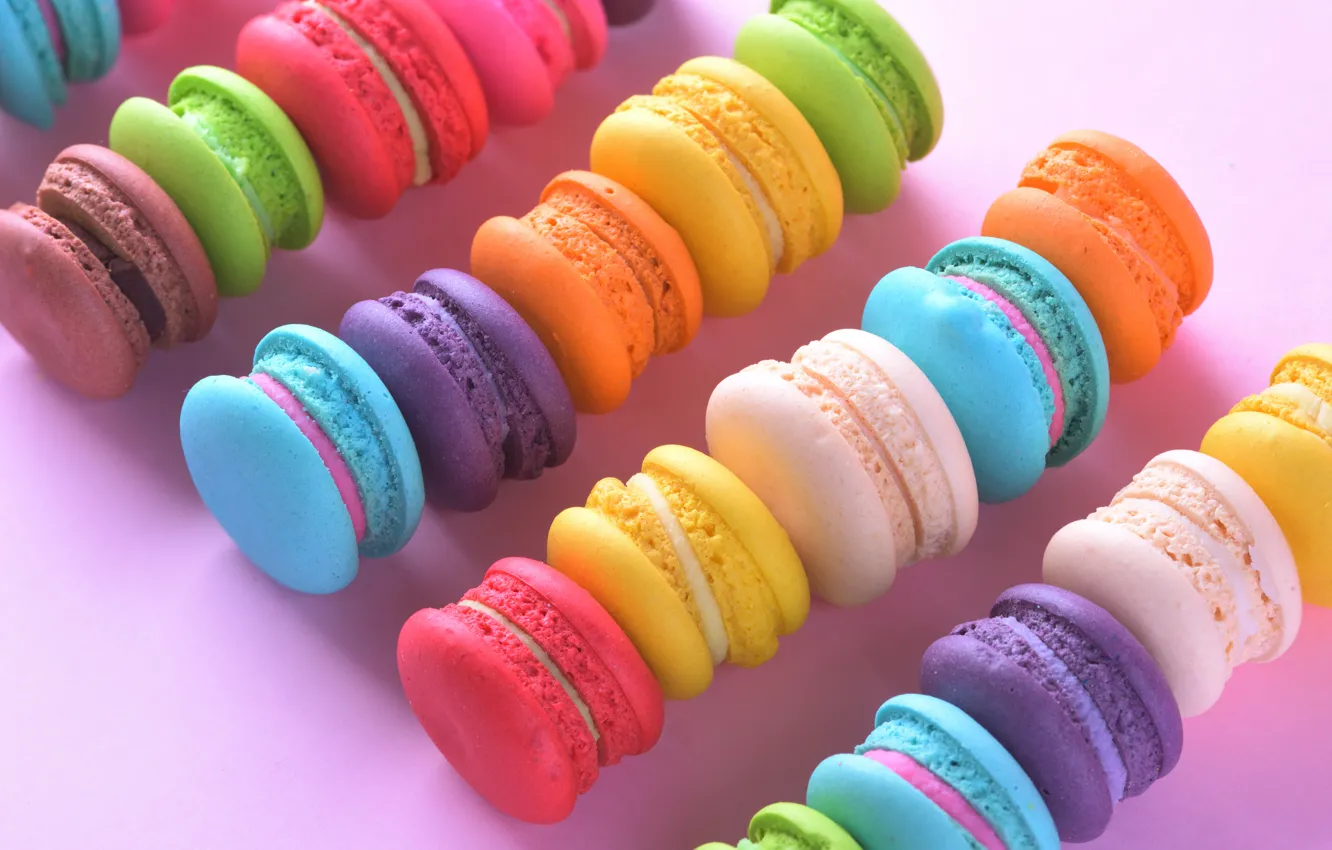 Photo wallpaper colorful, cake, dessert, sweet, sweet, dessert, macaroon, french