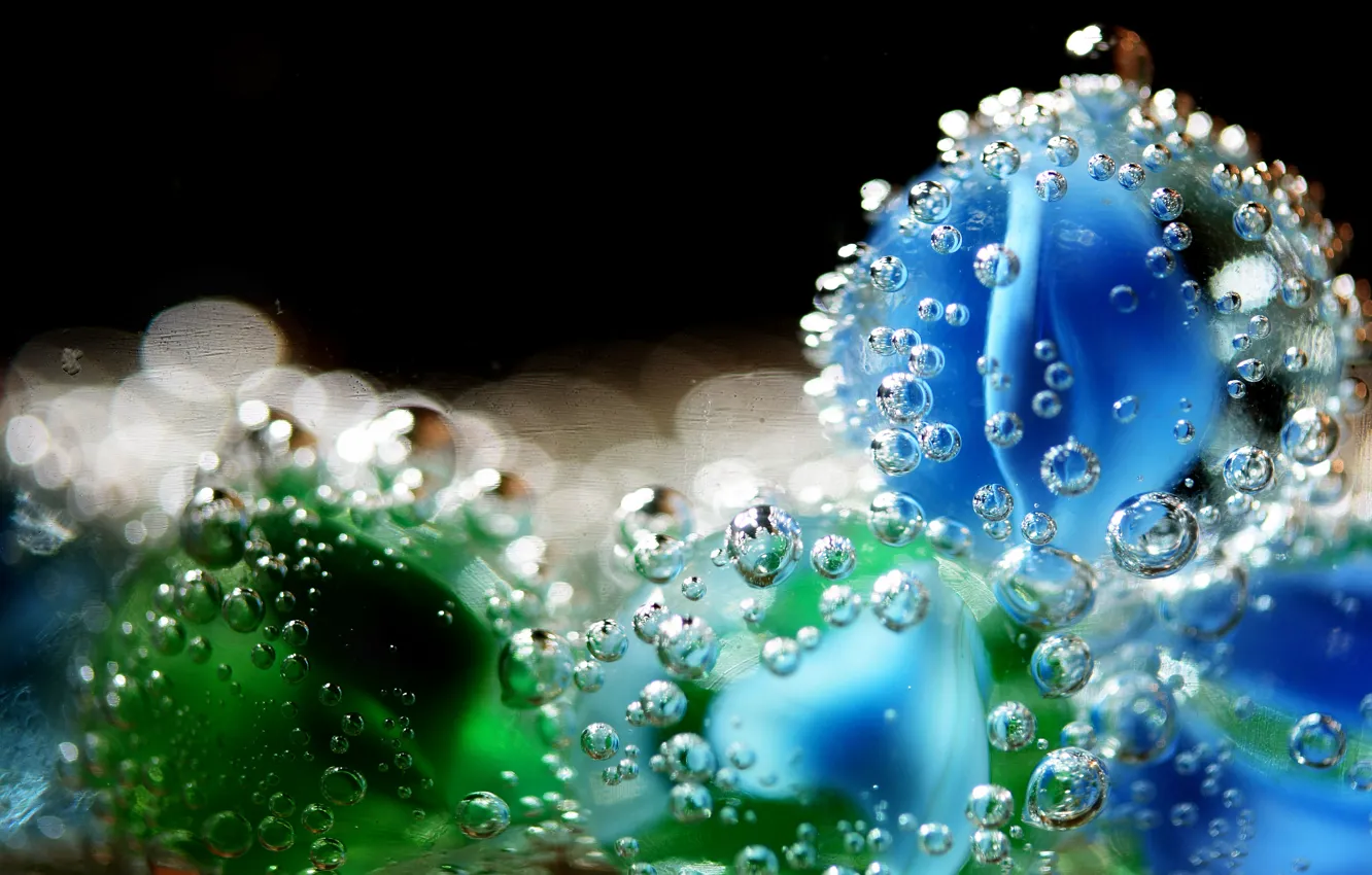 Photo wallpaper flower, drops, macro, droplets