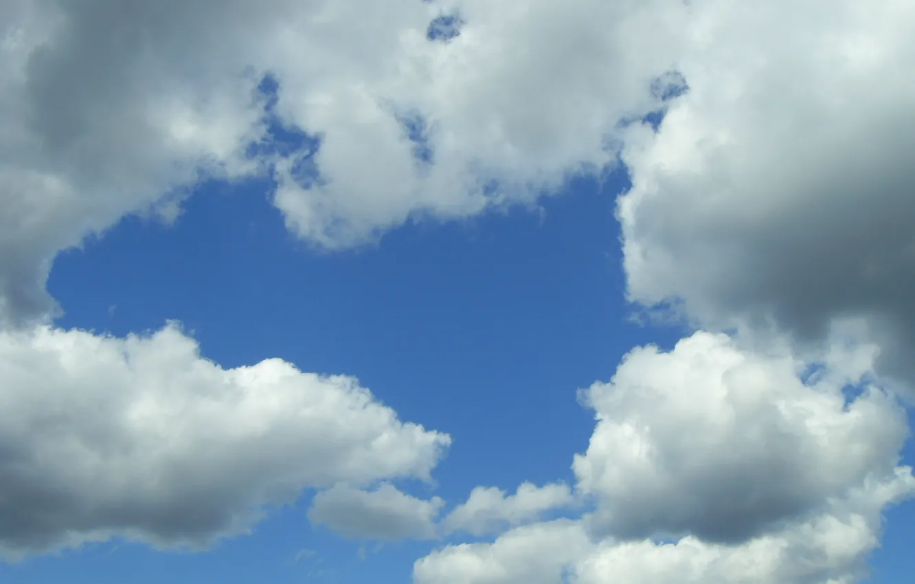 Photo wallpaper white, the sky, clouds, blue, day