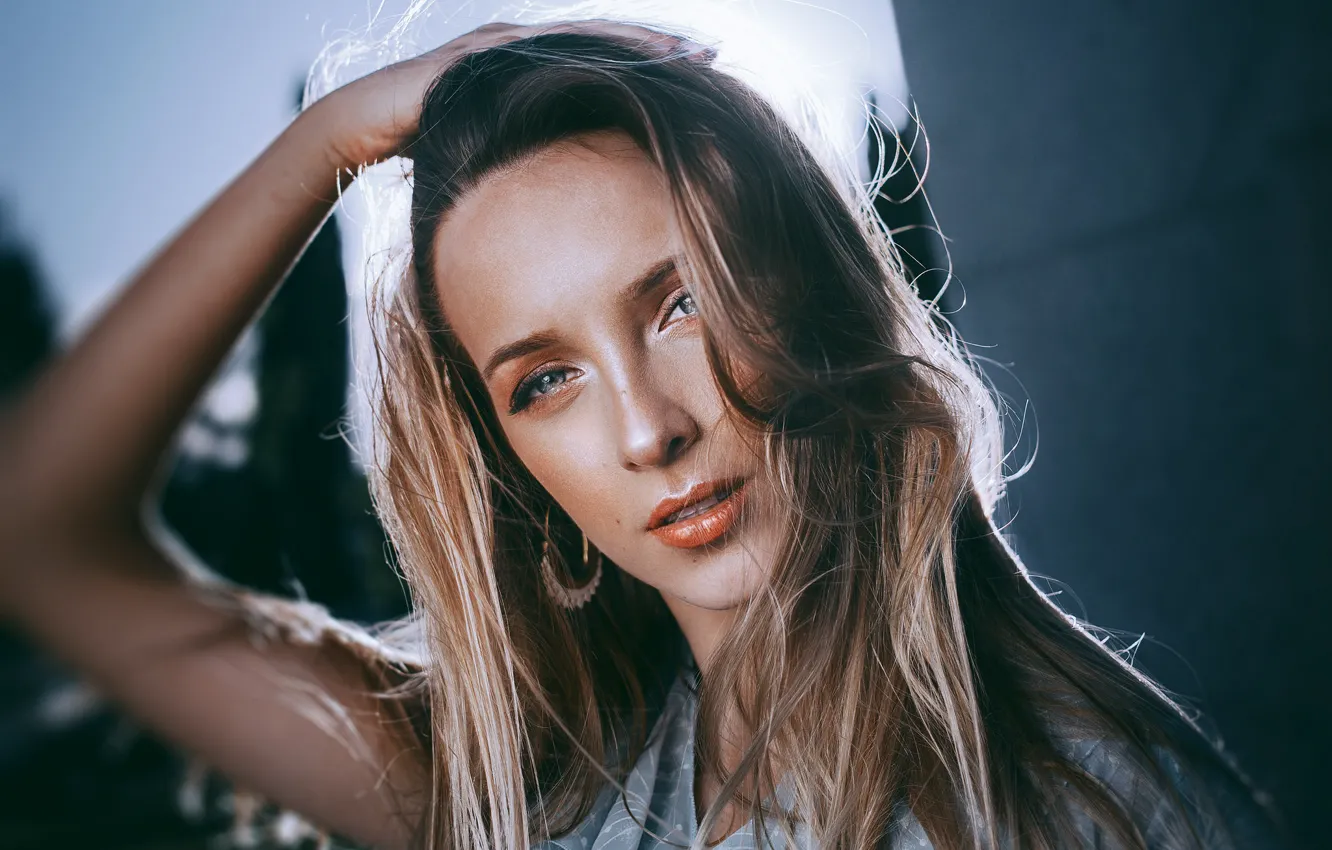 Photo wallpaper look, face, hair, Polina