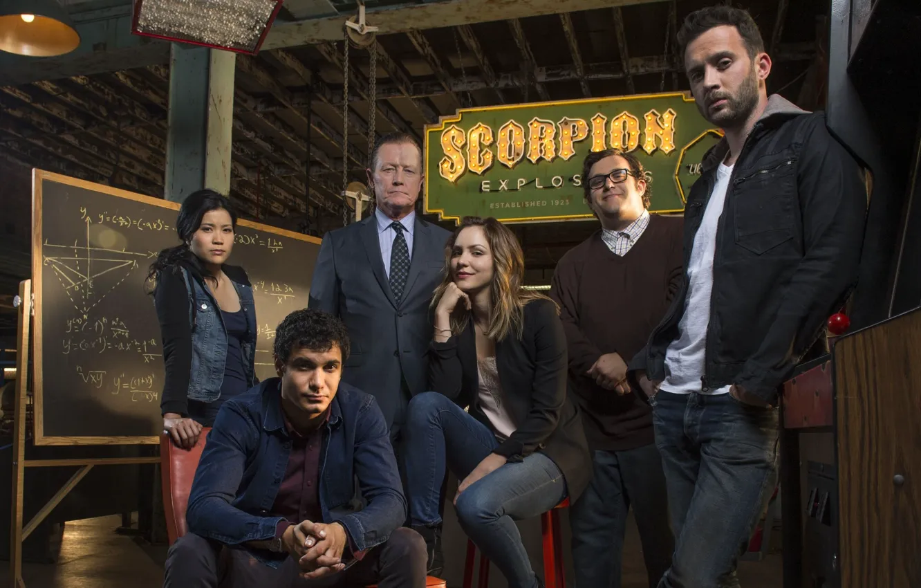 Photo wallpaper girl, man, Scorpion, pose, cast, tv series