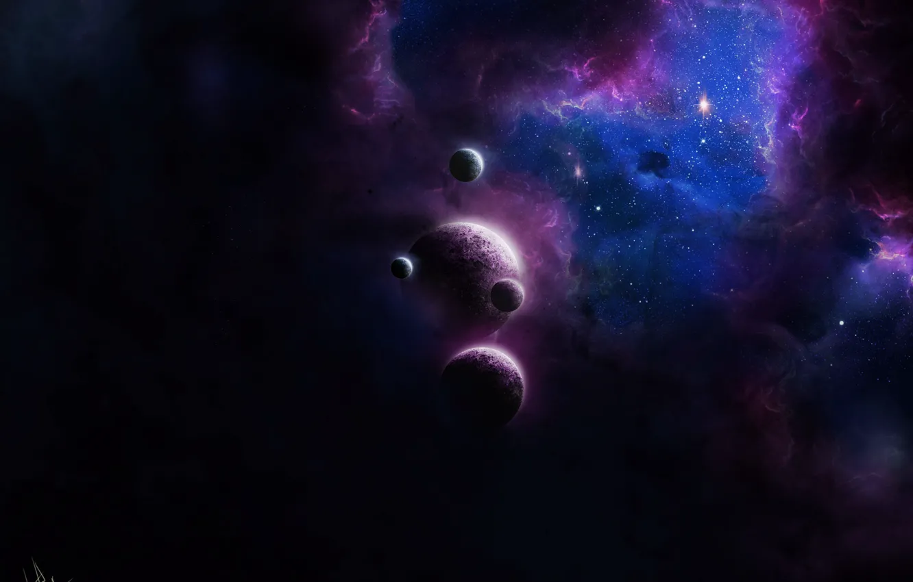 Photo wallpaper space, nebula, planet, by Tira-Owl