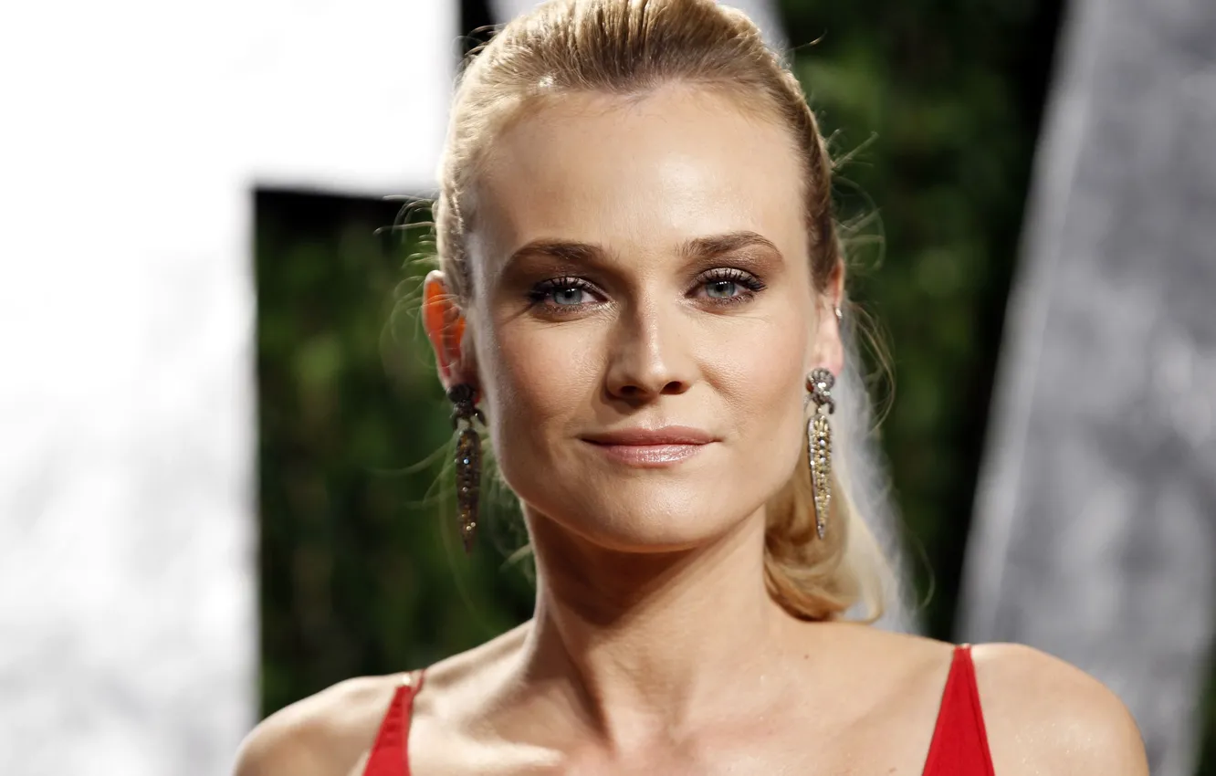 Photo wallpaper look, stars, Shine, earrings, actress, blonde, Diane Kruger, chic