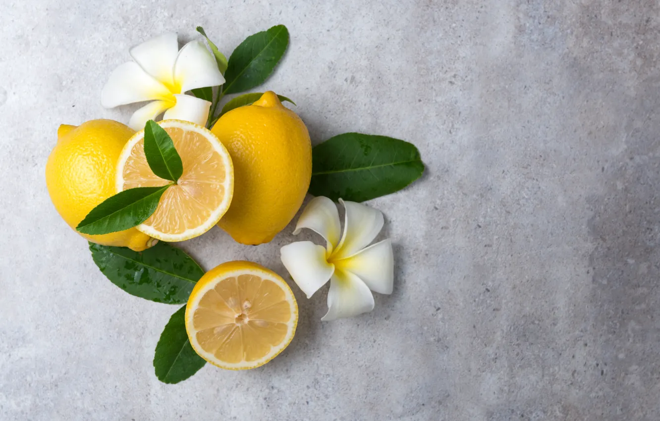 Photo wallpaper Lemon, citrus, plumeria