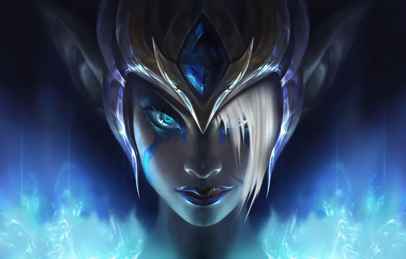 Photo wallpaper look, the game, art, helmet, League of Legends, Morgana