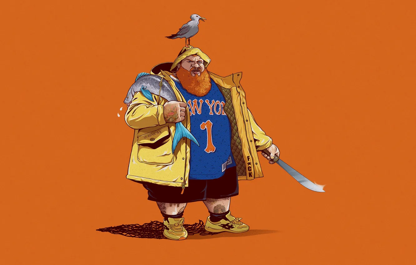 Photo wallpaper seagulls, minimalism, fish, art, art, New York, rap, hip hop