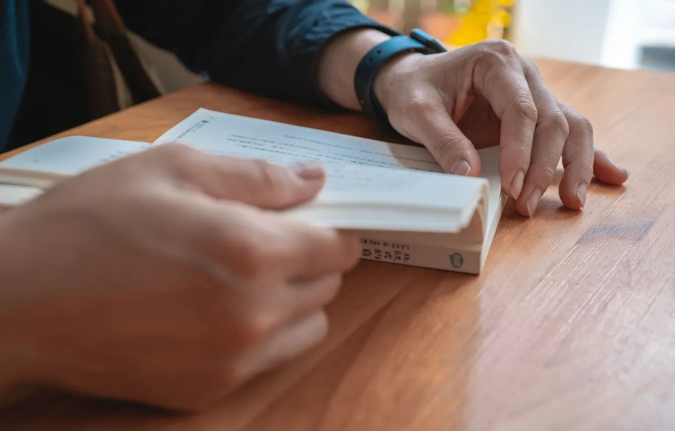 Photo wallpaper people, hands, books