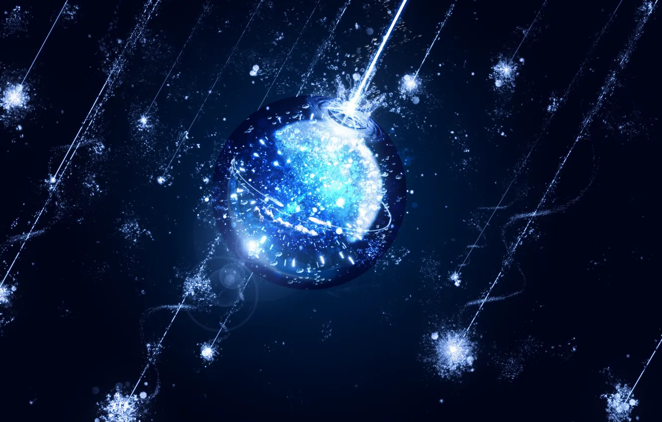 Photo wallpaper ice, drops, fiction, sphere, Y_Y