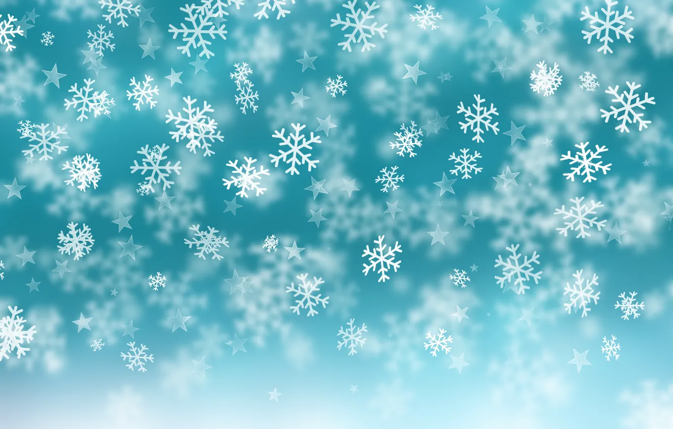 Photo wallpaper winter, snow, snowflakes, background, blue, Christmas, blue, winter