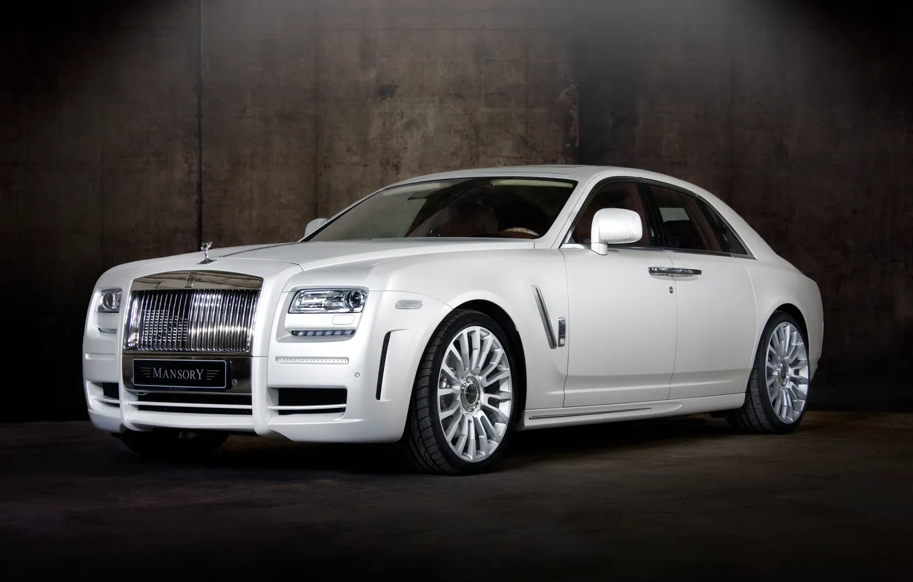 Photo wallpaper Rolls-Royce, 2010, Mansory, exterior, Limited, White Ghost, Mansory Rolls-Royce White Ghost Limited
