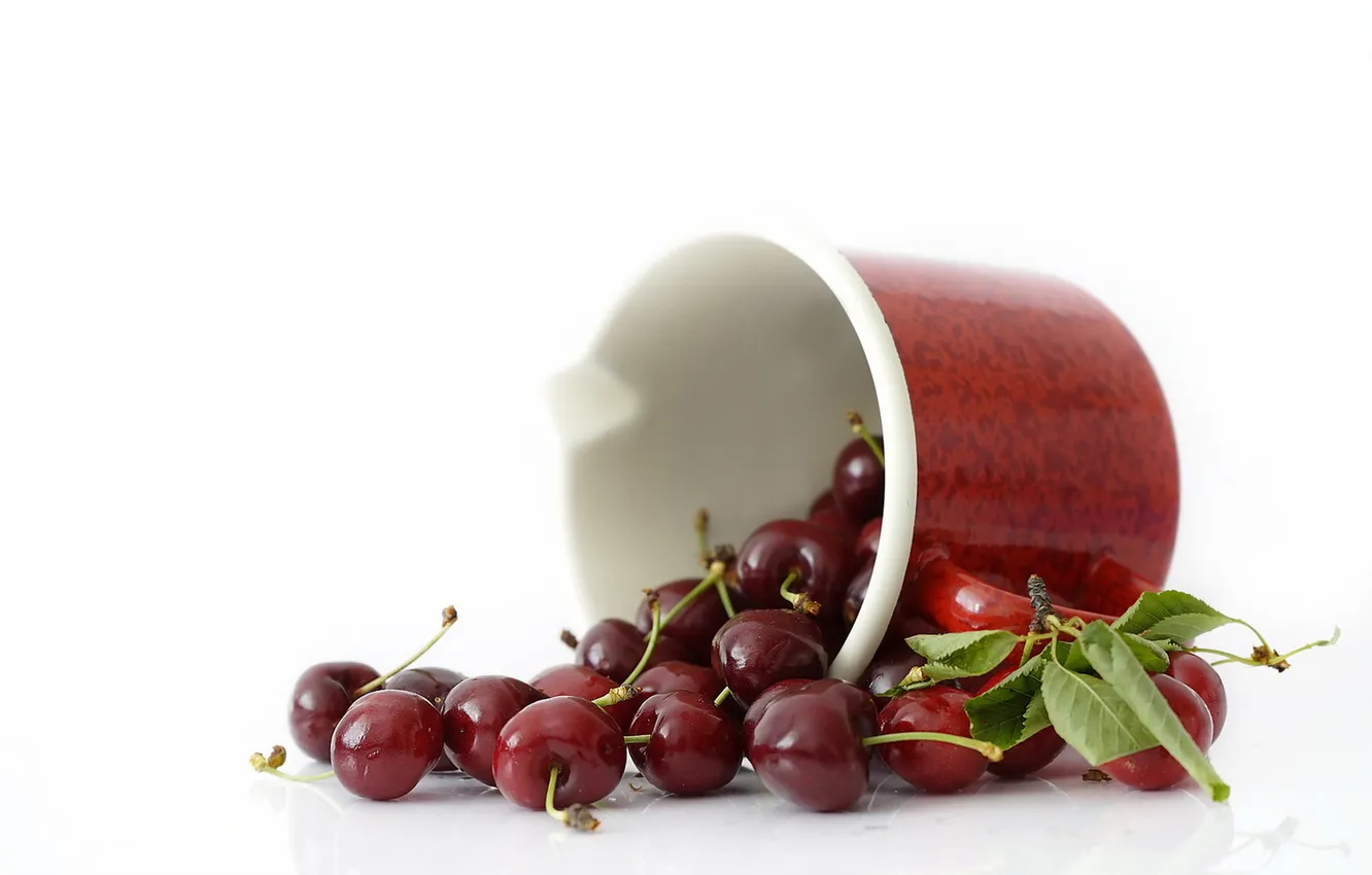 Photo wallpaper macro, cherry, berries