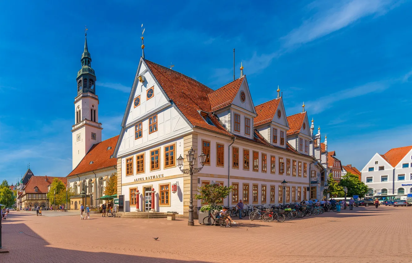 Photo wallpaper building, Germany, area, Church, architecture, Germany, town hall, Lower Saxony