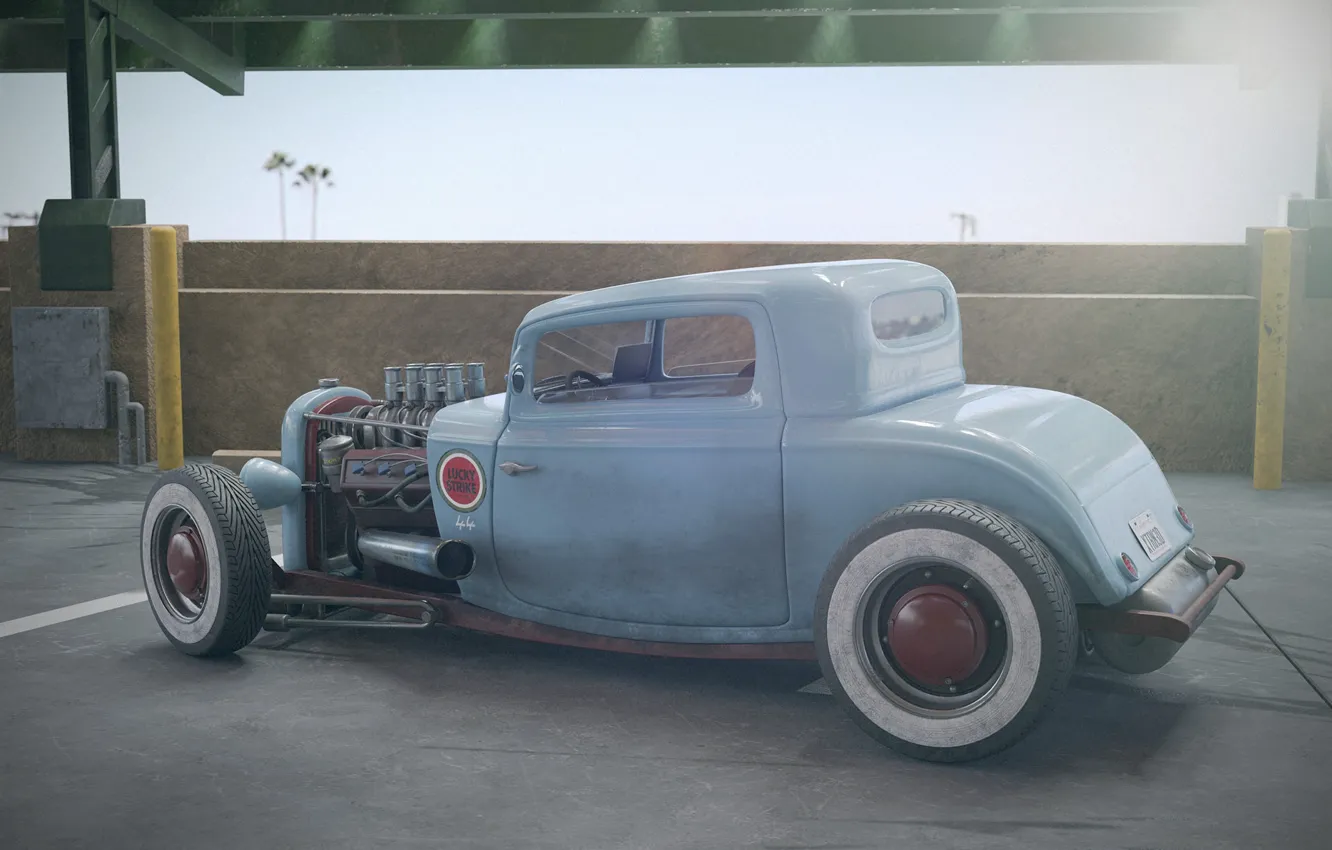 Photo wallpaper machine, art, Ford, ford 32 redux, christophe desse