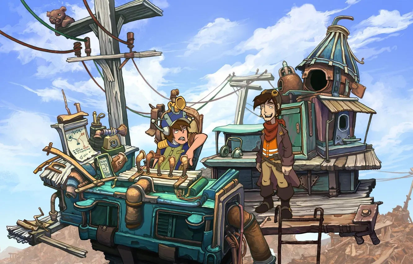 Photo wallpaper wire, the game, guy, deponia