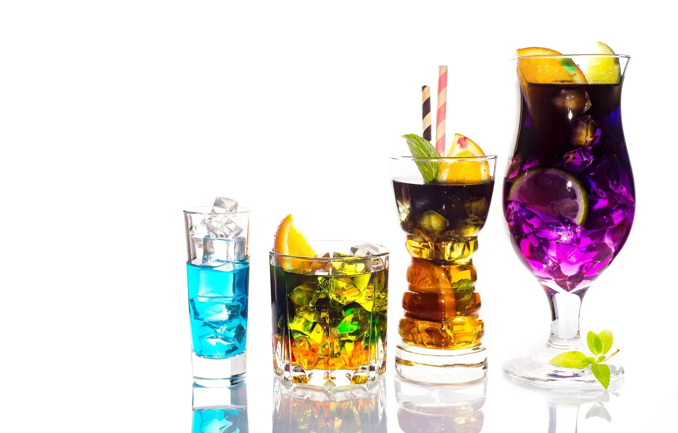 Photo wallpaper glass, cocktail, cuts