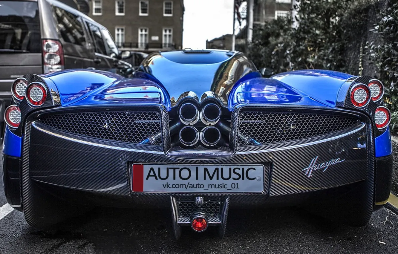 Photo wallpaper blue, supercar, Pagani