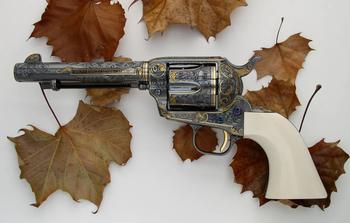 Photo wallpaper gun, revolver, Colt