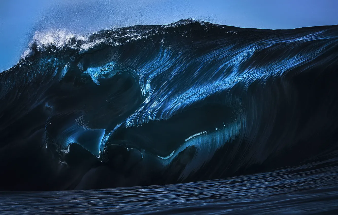 Photo wallpaper sea, wave, light, squirt, nature, the ocean