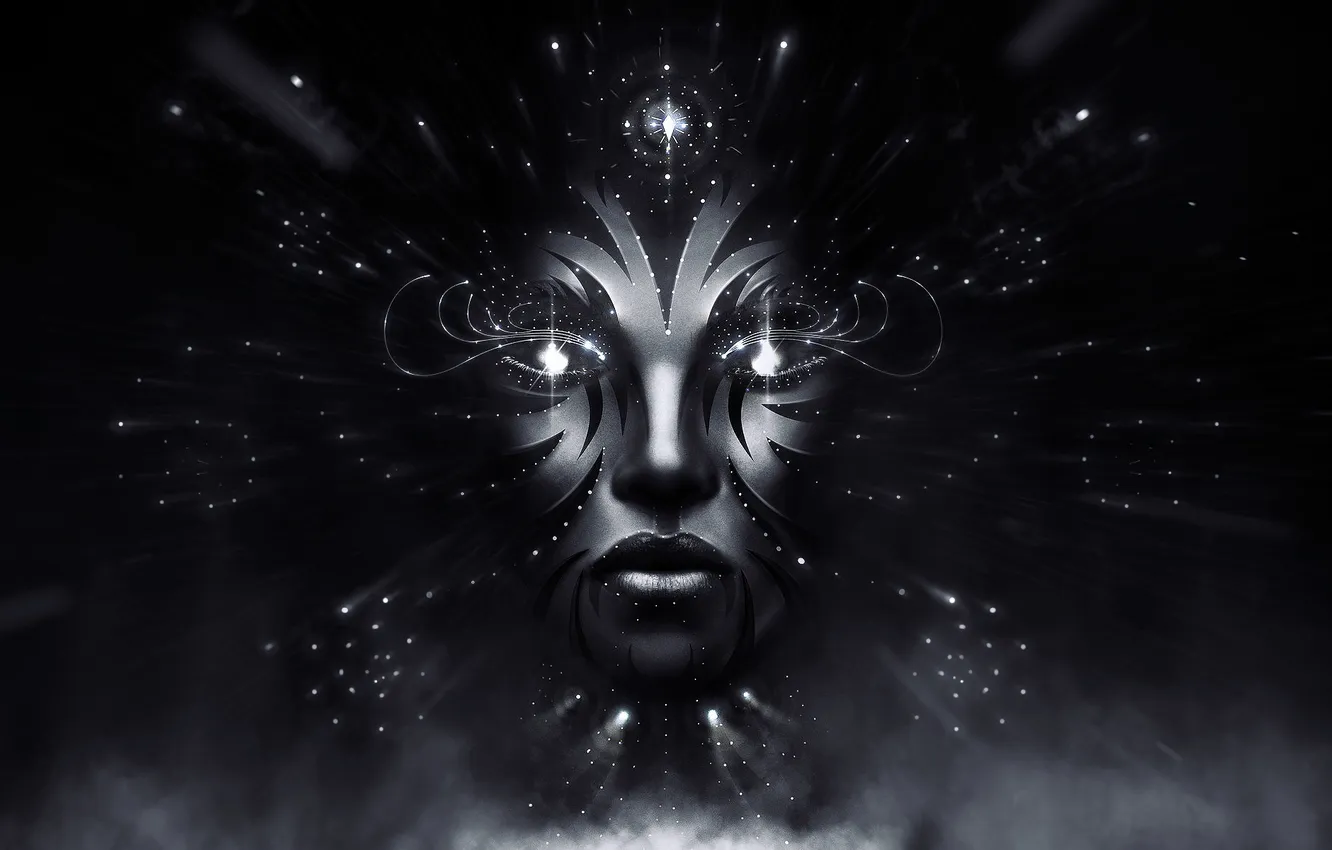 Photo wallpaper look, light, face, fiction, art, lips