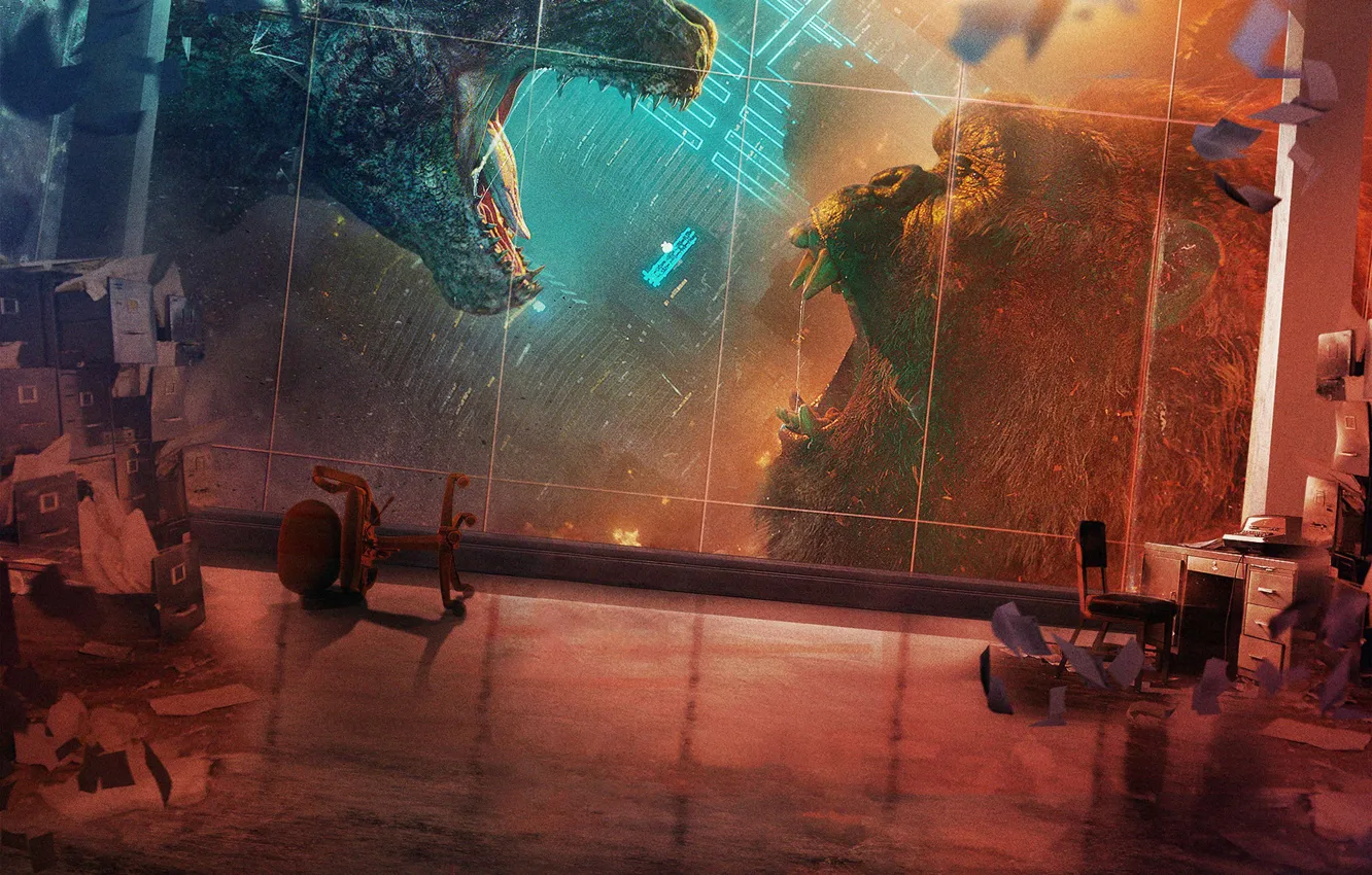 Photo wallpaper face, room, King Kong, monster, monkey, King Kong, gorilla, grin