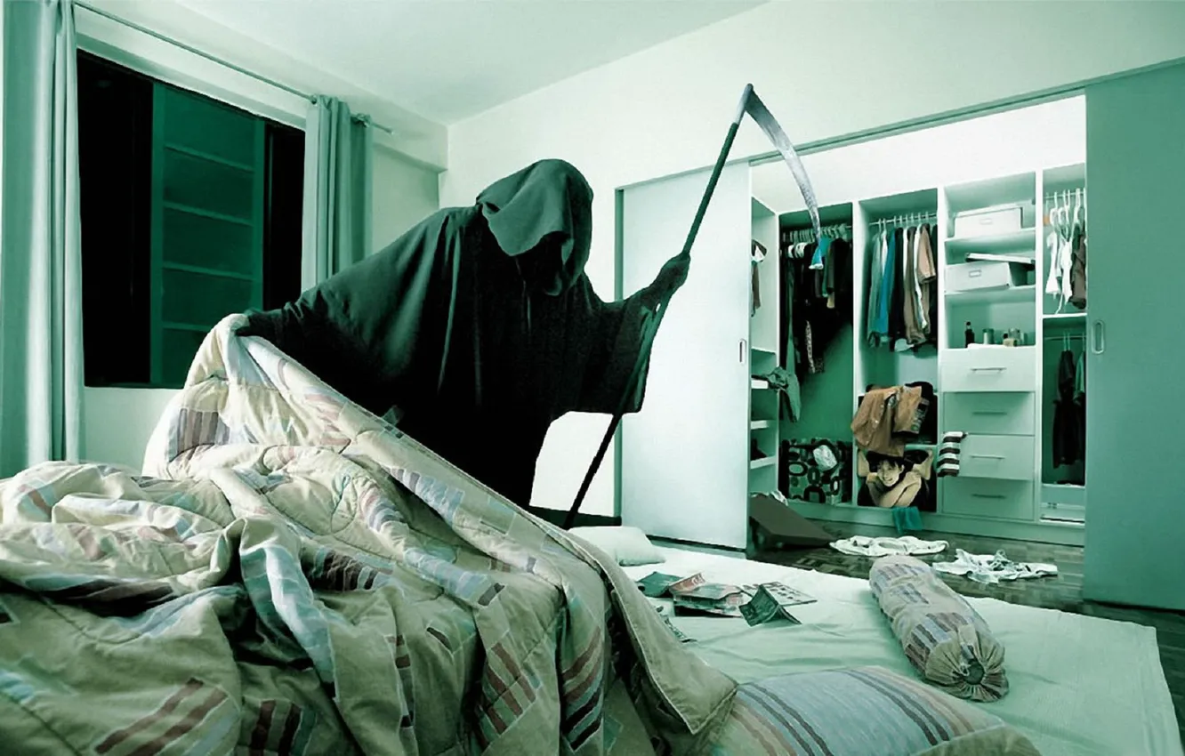 Photo wallpaper Death, Apartment, Hide and seek