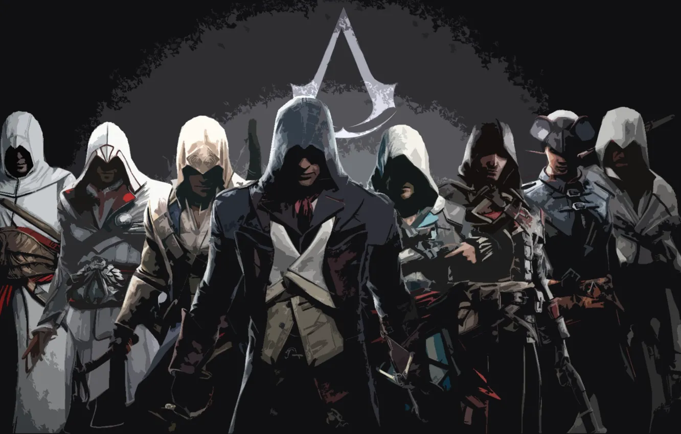 Photo wallpaper Ezio, Assassin's Creed, Shay, Altair, Edward, assassin's, Connor, Arno